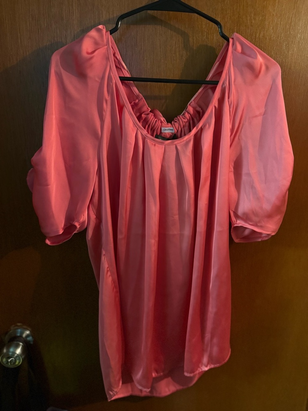 Spense Coral-Pink Puff Sleeve Blouse